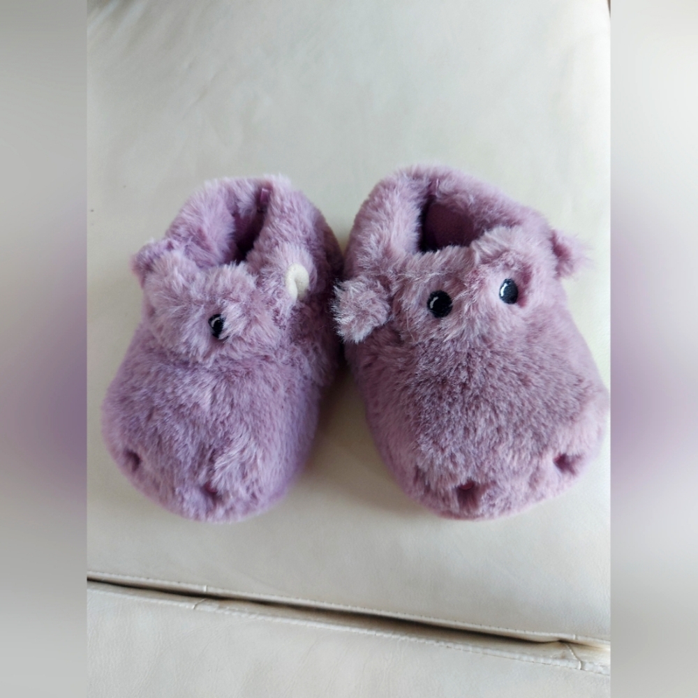 **3 Listings $20**                      Plush Purple Hippo Slippers